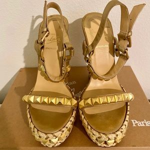 Christian Louboutin 140 Espadrille in Gold
